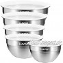 Luvan 18 10 304 Edelstahl Rührschüsseln mit Deckel 5er Set 1.45,1.8,2.5,3.2,4 L verschachtelte Salatschüsseln zur platzsparenden Aufbewahrung Vielseitig in der Küche zum Mixen oder Vorbereiten