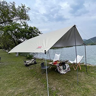 BBGS Camping Zeltplanenunterstand Leicht Wasserdicht Winddicht PU3000mm Plane mit 8 Aluminiumpfählen 8 Seile und Stangen für Camping Im Freien