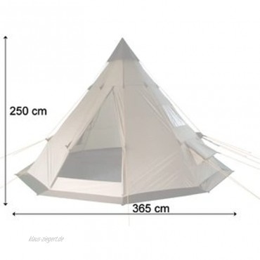 CampFeuer Tipi Zelt Spirit für 4 Personen | Firstzelt | 3.000 mm Wassersäule | Indianerzelt für Camping Wandern | Pyramidenzelt