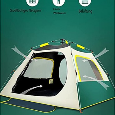 DLIBIG Zelt popup zelten wasserdicht Freizeit Winddicht Tent Outdoor Sichtschutz mit vorzelt 4 Personen biwakzelt Camping Atmungsaktiv luftvorzelt mit Moskitonetz für Trekking Aktivitäten