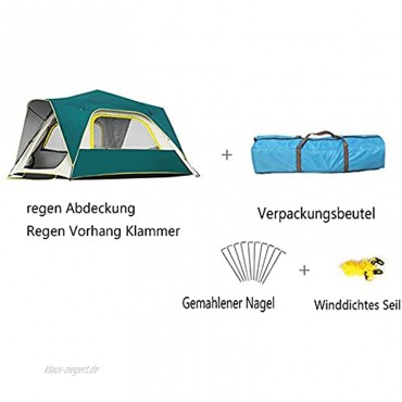 DLIBIG Zelt popup zelten wasserdicht Freizeit Winddicht Tent Outdoor Sichtschutz mit vorzelt 4 Personen biwakzelt Camping Atmungsaktiv luftvorzelt mit Moskitonetz für Trekking Aktivitäten