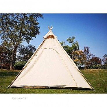 Latourreg Outdoor Camping Zelt 2 x 2 m Segeltuch Zelt Pyramidenzelt für Erwachsene indisches Tipi-Zelt Pagoda Tipi-Zelt