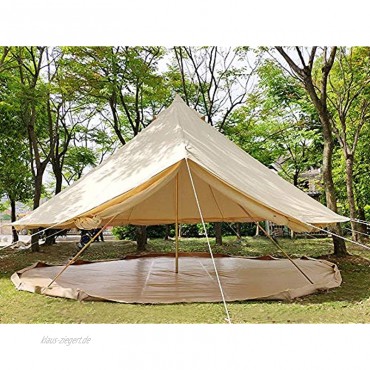Latourreg Pyramidenförmiges Glockenzelt Segeltuch mit Bodenplane mit Reißverschluss für Familie und Camping im Freien