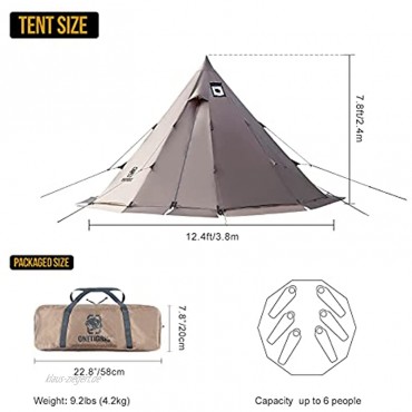 OneTigris Outdoor Zelt 4-6 Campingzelt Festivalzelt Firstzelte