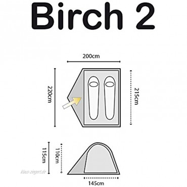 Highlander Kuppel-Zelt Birch 2 für 2 Personen Rot One Size
