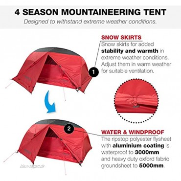 KEENFLEX 2 Mann Zelt 4 Saison Camping Bergsteigen Winterzelt