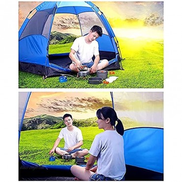 LIUXR Camping Zelt 3-4 Personen Kuppelzelt Wasserdicht Zelt Ultraleichte Wurfzelt für Familiengarten Camping Trekking,Blue