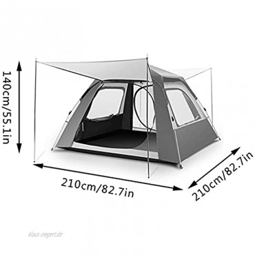 MaxDal Tragbares Camping-Kuppelzelt Sofortige Pop-up-Zelte Schnelle Und Schnelle Einrichtung 3-4 Personen Zelt Für Erwachsene Color : Blue Size : 210×210×140cm