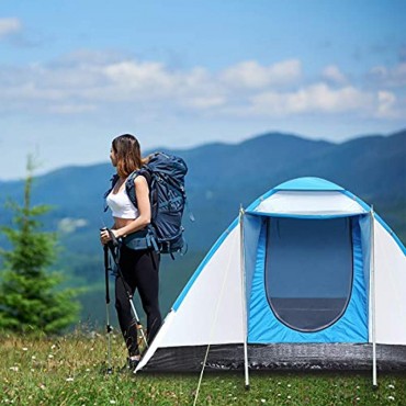 MECOREX Kuppelzelte 2 3 Personen Zelt tragbar Strandzelt 3 Personen Outdoor Sport Camping 210+90 x 210 x 130 cm Blau