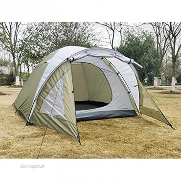 MECOREX® Kuppelzelt für 3-4 Personen 3-Jahreszeiten Familien Campingzelt Wasserdichtes Igluzelt Doppelschicht mit Vorraum 210x210x135cm grün