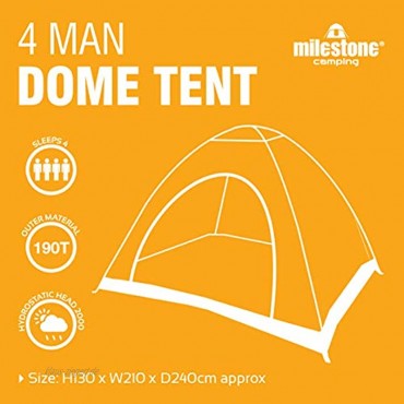 Milestone Camping Kuppelzelt für 1 Person wasserabweisend