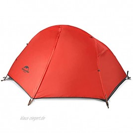 Naturehike Backpacking Zelt Leichtes 1 Person wasserdichtes Anti-UV-Doppelschicht Tragbar für Outdoor-Wanderungen Radfahren Camping 4 Jahreszeiten einfache Einrichtung