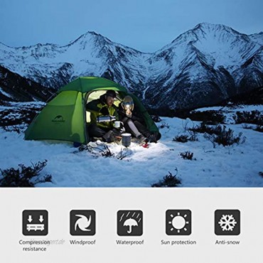 Naturehike Cloud Peak Hexagon Zelt 4 Jahreszeiten Rucksackzelt für 2-3 Personen Wandern Camping im Freien mit Zeltboden