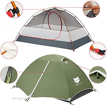 Night Cat Campingzelt für 1 2 Person Mann Zelte wasserdichte Rucksackzelte Einfache Einrichtung Leichtgewichtig für Wanderungen im Hinterhof