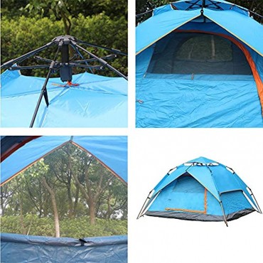 Outdoor Leichtes Camping Zelt 3~4 Personen Kuppelzelt Camping Atmungsaktiv Einfache Einrichtungs für Outdoor Wandern Doppelschicht,Blau