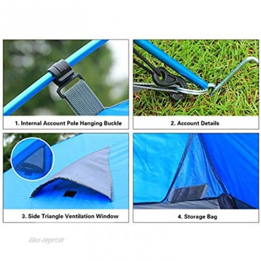 T-Day Zelt Strandzelt Backpacking Zelt Camping Zelte for Familie 2-3 Person for das Wandern Camping Outdoor Wasserdicht Double-Layer-Kuppelzelt