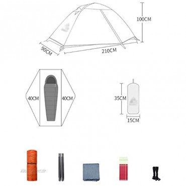 T-Day Zelt Strandzelt Camping Zelt Kuppelzelt Einzelperson Double Layer im Freienzelt-Wasserdicht Leichten Silikon-Zelt Alpine Schneeausrüstung Easy Setup-Zelt