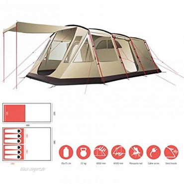 Grand Canyon Dolomiti 6 Zelt für 6 Personen Familienzelt 3 Eingänge teilbare Schlafkabine großer Wohnbereich viele Stauraum Leichter Aufbau eingenähte Bodenwanne Camping