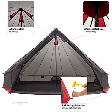 JUSTCAMP Bell Tipi Zelt für Gruppen Familien Camping Größen: 6 8 10 12 Mann