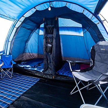 Regatta Karuna A-Vis Family Camping Tunnel Zelt Nautical Grey Laser Blue 6 Personen