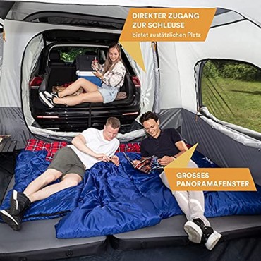 Skandika Heckzelt Pitea | Autozelt für bis zu 4 Personen freistehend mit ohne Schlafkabine bis über 2 m Stehhöhe wasserdicht 3000 mm Wassersäule | Camping Vorzelt für SUV Caddy Auto CUV
