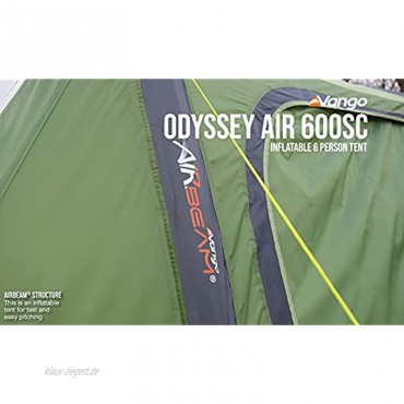 Vango Boys Odyssey Air Aufblasbares Zelt Epsom Green 600SC