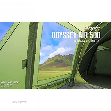 Vango Girls Odyssey Air Aufblasbares Zelt Epsom Green 500