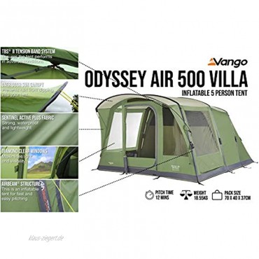 Vango Odyssey Air Aufblasbares Zelt Epsom Green 500 Villa