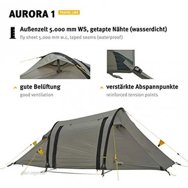 Wechsel Tents Aurora 1 Tunnelzelt Travel Line 1-Personen-Zelt 5.000mm Wassersäule