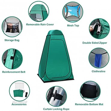 Camping Toilettenzelt riggoo Duschzelt Pop Up Umkleidezelt Privatsphäre Toilette Umkleidekabine Lagerzelt Mobile Outdoor WC Zelt für Camping & Beach mit TragetascheUV 50+