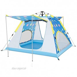 Dzwyc Sekundenzelt Automatische Pop Up Zelt 4 Person mit Sonnenschutz-Beschichtung Wasserdicht Sofort Zelt for Family Camping Wandern Wurfzelte Color : Blue