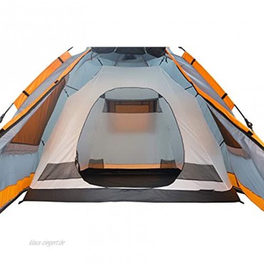 Lumaland Where Tomorrow Familienzelt 4-Personen Zelt mit Sonnendach 340x280x185 cm Pop Up Wurfzelt ideal für Camping Festival etc. wasserdicht robust Quick-Up-System