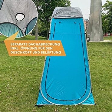 Skandika Camping Pop Up Duschzelt | Umkleidezelt mit 210 cm Stehhöhe silberbeschichtet Blickdicht separater Boden abdeckbares Fenster mit Moskitonetz Duschbefestigung | Toilettenzelt
