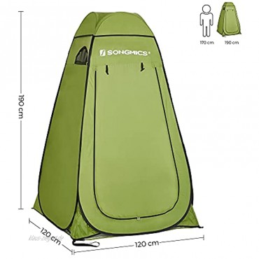 SONGMICS Pop-Up-Zelt Toilettenzelt Umkleiderzelt für Outdoor Camping Angeln Strand Dusche Toilette Tragetasche mit Reißverschluss grün GPT001C01