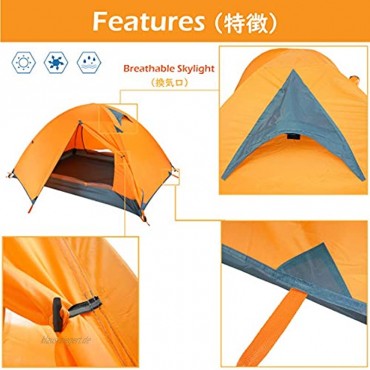 TRIWONDER 2-3 Personen Camping Zelt wasserdichte und Leichte Wurfzelt für Camping Outdoor Fischen