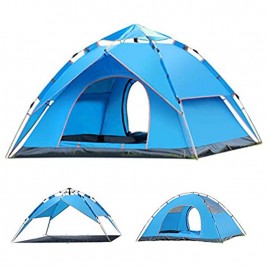 Wasserdichtes Pop Up Zelt 3-4 Personen Leichtes Campingzelt Doppelschichtiges Wurfzelt mit Tragetasche für Camping Wandern Outdoor Aktivitäten,Blau