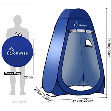 Wolfwise Pop up Umkleidezelt Toilettenzelt Camping Duschzelt Mobile Outdoor Privatsphäre WC Zelt Lagerzelt Tragbar