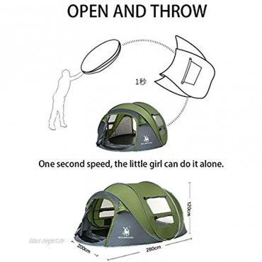 WYYHAA Automatisches Pop-Up-Campingzelt Tragbares Instant-Cabana-Zelt Für 2-3 Personen Wasserdicht & Sonnenschutz Belüftet Langlebig