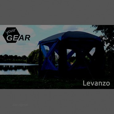 your GEAR Pop Up Pavillon Levanzo Event Dome Shelter 8,5 m² UV 50+ Schutz Zelt für 4-6 Personen Familienzelt Stehhöhe Bodenwanne Wasserdicht 5000 mm Blau Grau