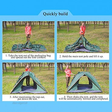 Zelt Strandzelt Wurfzelt Automatische Zelt Pop Up Instant Tent 2 Person Camping Double Layer im Freienzelt wasserdicht Winddicht Anti-UV Tragbare Backpacking Zelte