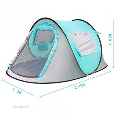 ZQNHXY Premium Wurfzelt für 2 Personen Wasserfestes Zelt mit verbesserter Belüftung und praktischer Tragetasche Perfekt für Festivals und Camping,Blau