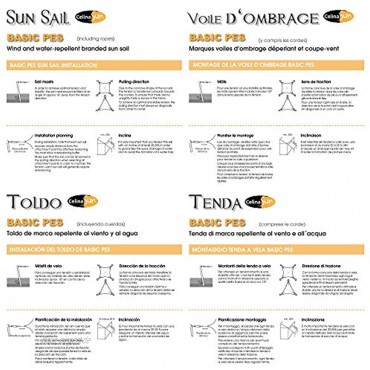 CelinaSun Sonnensegel inkl Befestigungsseile PES Basic Rechteck 4 x 5 m anthrazit Sonnenschutz wasserabweisend