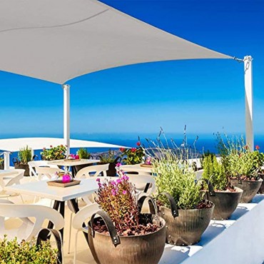 COOL AREA Sonnensegel Wasserdicht Rechteckig 3.5 x 5 Meter Sonnenschutz Wasserabweisend Polyester für Garten und Balkon Hellgrau