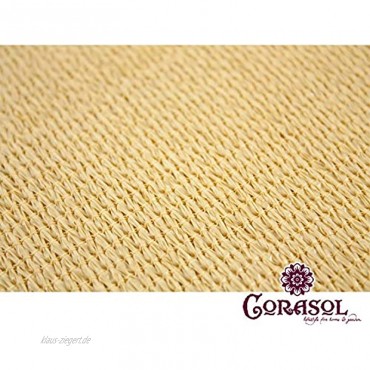 Corasol 160078 Premium Sonnensegel 3,6 x 3,6 x 5 m 90° Grad Dreieck Wind- & wasserdurchlässig sandbeige