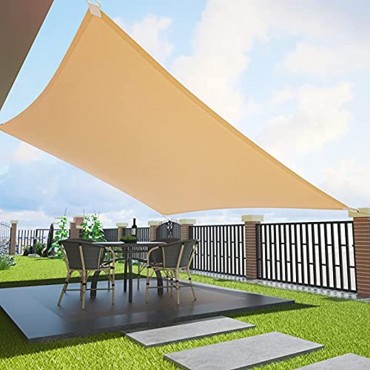 Duerer Sonnensegel Sonnenschutz Garten Balkon und Terrasse 3.6x4.8M Rechteck 95% UV-Blockierung 185GSM Dichte Cool halten für Patio Garten Pergola Hinterhof Außenanlage-Sand Farbe