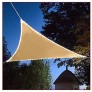 Duke-Handel Sonnensegel Mit LED Beleuchtung Aus Solarenergie Sonnenschutz Für Garten Oder Terrasse Luftdurchlässig Und Atmungsaktiv Beige Dreieck 3,6x3,6x3,6m