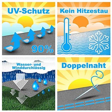hanSe® Marken Sonnensegel Sonnenschutz Wetterschutz Wetterbeständig HDPE Gewebe UV-Schutz Rechteck 5x7 m Creme