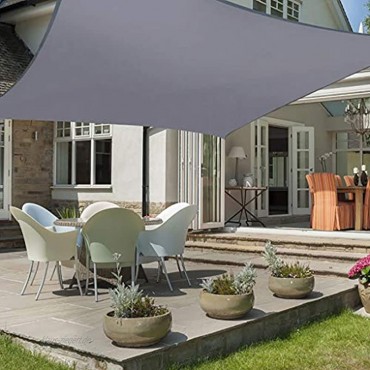 Logo Rechteckig Sonnensegel 4x5.5m UV Schutz Sonnensegel Schattentuch mit Seilen und Befestigungs Kit für Garten Outdoor Terrasse Camping Hellgrau
