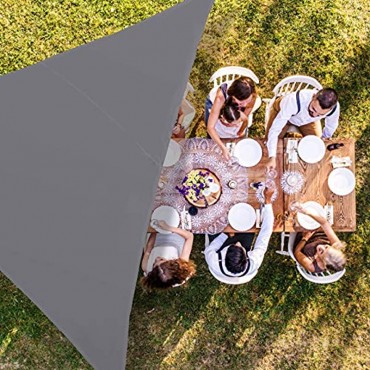 Relaxdays grau Sonnensegel Dreieck wasserabweisend UV-beständig mit Spannseilen Terrasse Balkon Garten 6x6x6 m 6 x 6 x 6 m