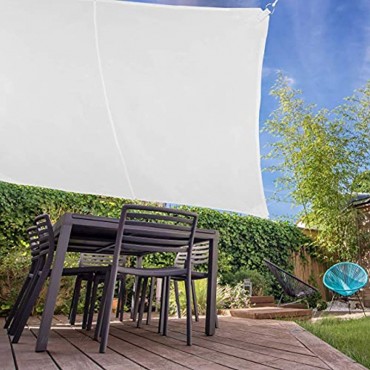 Relaxdays weiß Sonnensegel quadratisch wasserabweisend UV-Schutz mit Spannseilen Terrasse Balkonsegel BxT: 2 x 2 m